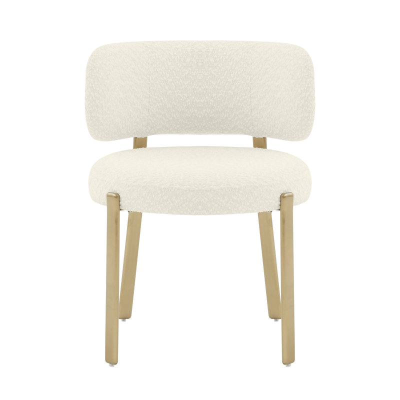 47.5 cm H Boucle Side Chair, Cream