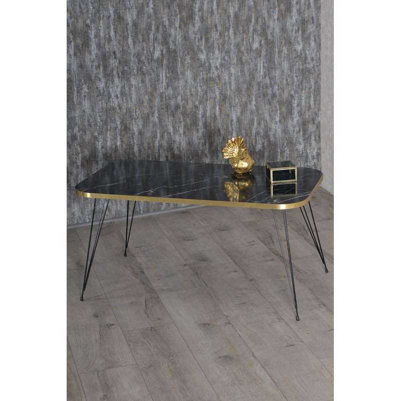 Chourasiya 35cm Console Table, Black Marble