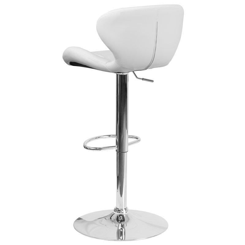 Oakgrove Swivel Upholstered Adjustable Height Counter Stool with Metal Frame, White