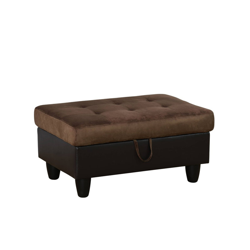 Brown Lint And Pvc (1pcs O) L  Storage Ottoman