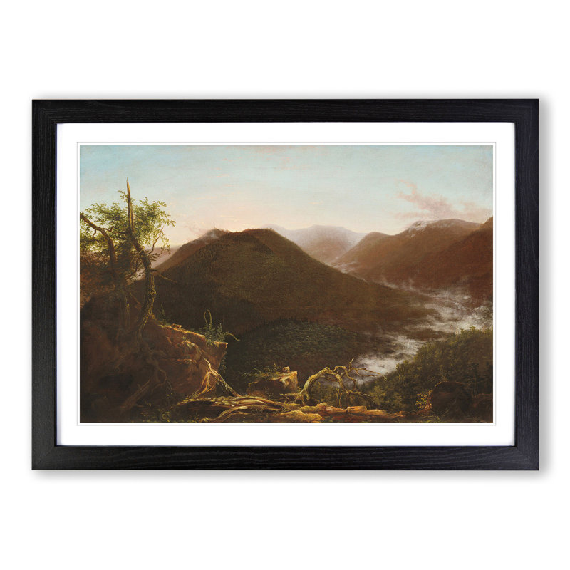 Sunrise in the Catskills by Thomas Cole - Picture Frame Painting, 36cm H x 48cm W x 2cm D, Black Framed