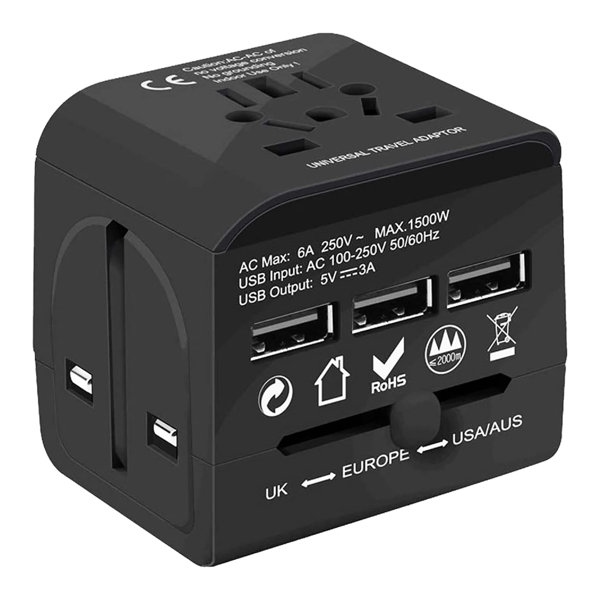 1pc Rotatable European Standard Plug Converter With 3 Ac Outlets, 180  Degrees Extension Mini Wireless Adapter, Suitable For Lamp Comfort