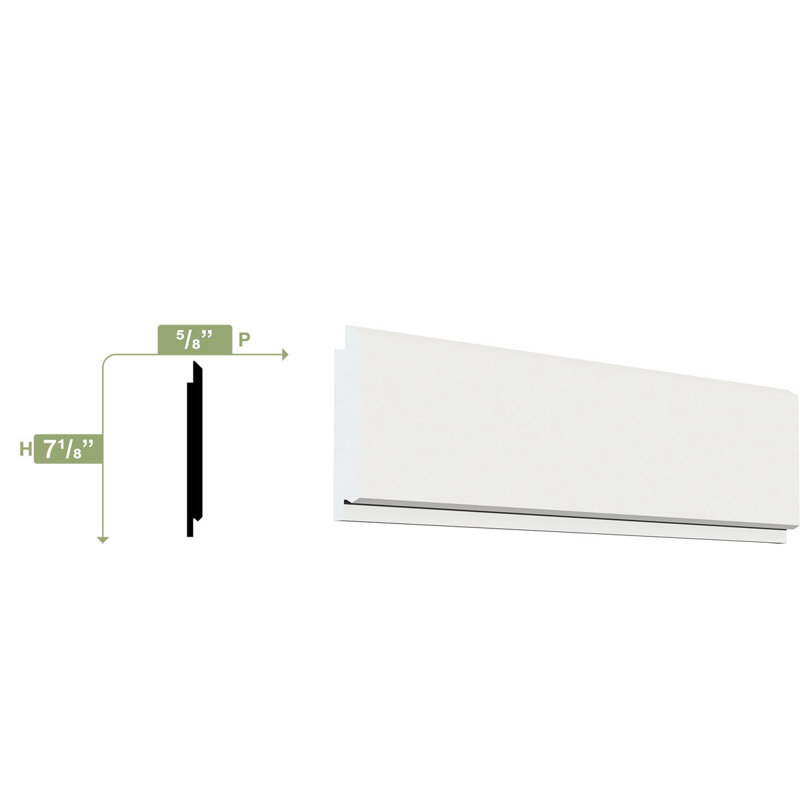 White PVC Shiplap Nickel Gap Baseboard Moulding 96"