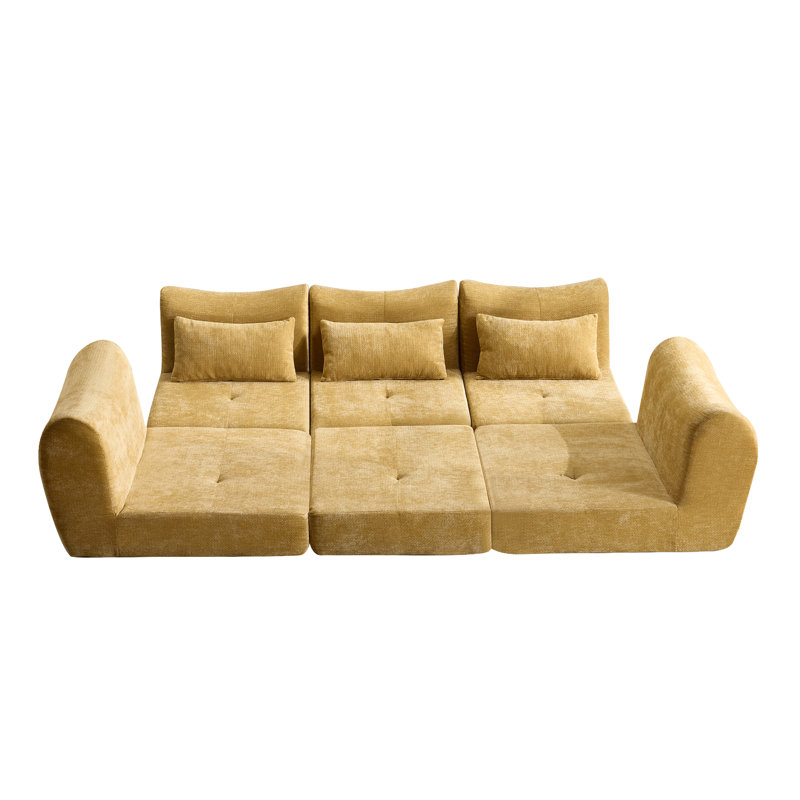 Space-saving Modular Sectionals, Yellow Foam Sofa For Modern Living Spaces