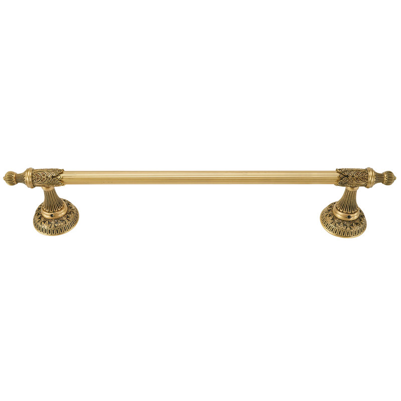 HAMPTON CRYSTALIZED 18" TOWEL BAR; DECORATED WITH LT SMOKED TOPAZ & LT COLORADO TOPAZ SWAROVSKI CRYSTALS; MUSEUM GOLD FINISH