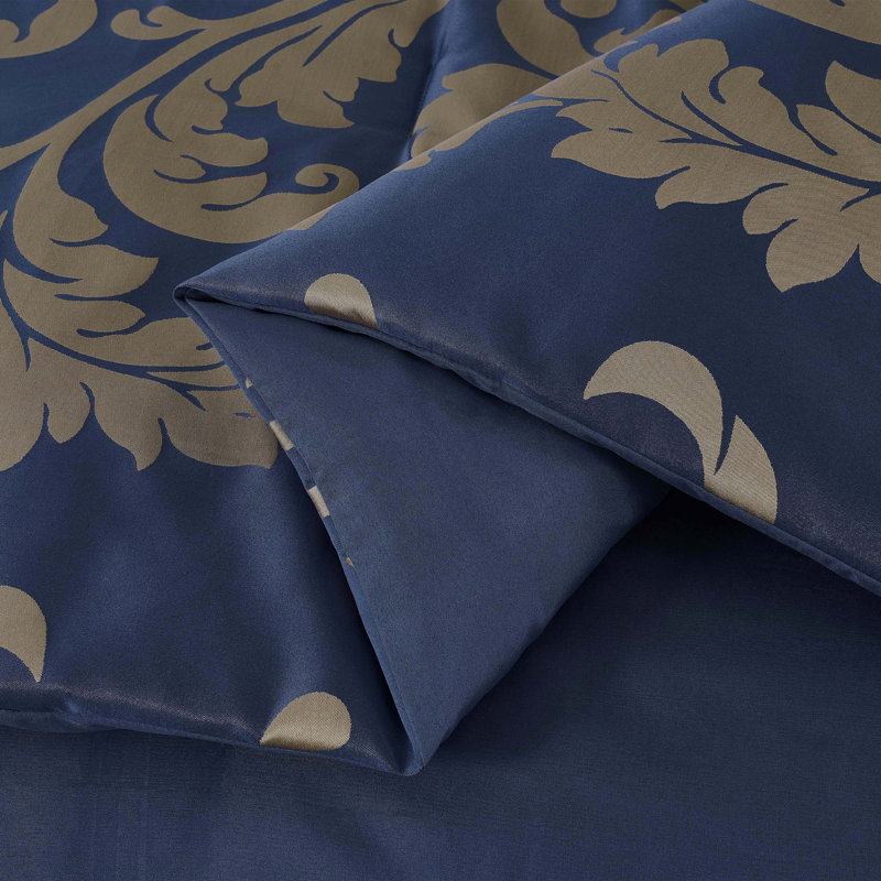 Valor 7-Piece Bed in a Bag Jacquard Floral Comforter Set with Sheets, California King Comforter + 6 Additional Pieces