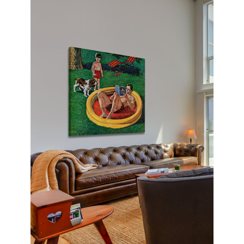 « pataugeuse pool » par amos sewell, reproduction d’art sur toile tendue, H 32 po x l 32 po