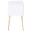 Table d'appoint compacte blanche et dorée avec espace de tiroir - convient aux petites pièces de style Mid-Century moderne 2 et compacte, dans des espaces plus petits, à l'extrémité, sur le côté, la nuit-1995237925