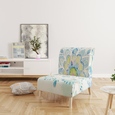 Fauteuil de chambre rembourré Watercolor Mandalas III - Velours floral