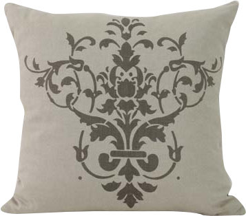 Appliqued Linen Throw Pillow