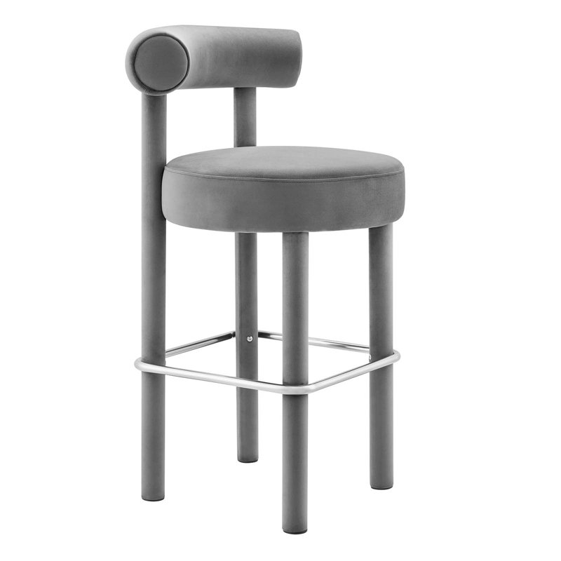 Tabouret de comptoir / de bar Modway Toulouse, Tabouret de bar (siège d’une hauteur de 30 po), Argent argent