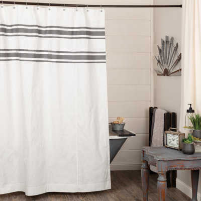 Jefson 100% Cotton Striped Shower Curtain