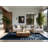 Soft Plush Eddy Modern Rocket Launch Nautical Striped Area Rug in Blue – Navy Binding-1734773216