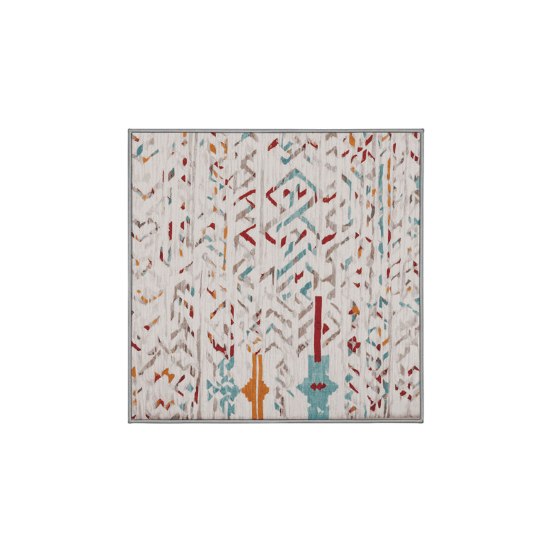 Tapis gris soyeux et moelleux, Carré 6 pi