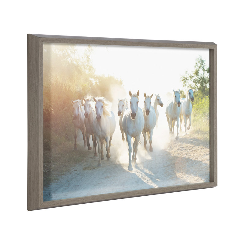 Art mural en verre encadré Camargue