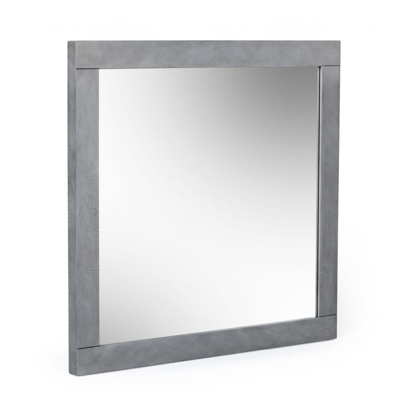 35" Gray Wood Framed Accent Mirror