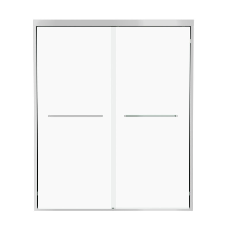 56"-60" W x 72" H Double Sliding Shower Door, Framed Bypass Sliding Door with 1/4'' Tempered Glass, Chrome, Bright Silver