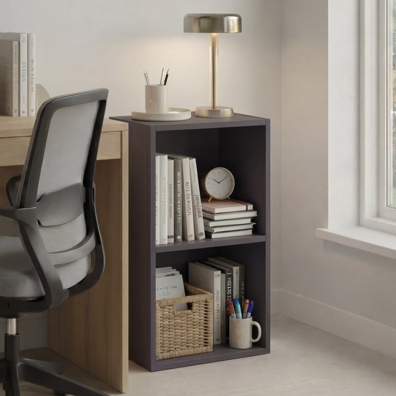 Gerardi 32cm W Standard Bookcase, 54 cm H x 32 cm W, Grey