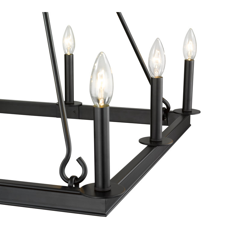 Hoglund 8 - Light Dimmable Geometric Chandelier, 31.5" H x 26" W x 26" D, Matte Black
