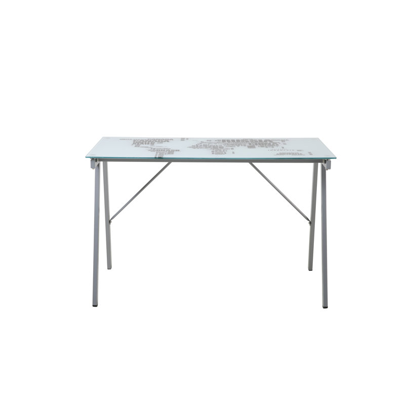 Aru Glass Top Metal Base Writing Desk