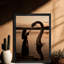 Art rétro encadré noir, fille et serpent, impressions de style rétro-1961537876