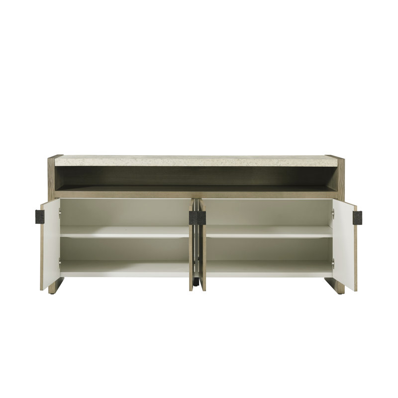 Catalina 77 " W Ash Solid Wood Credenza, Dune