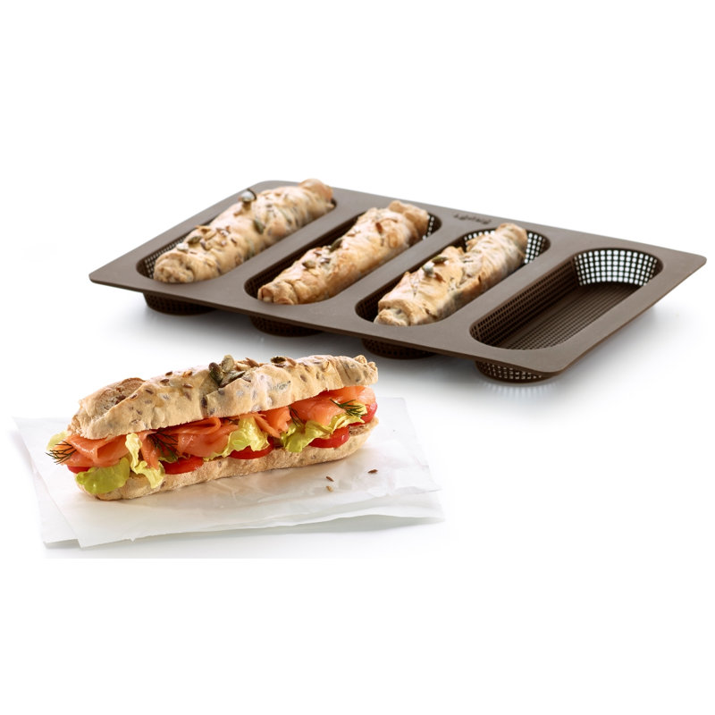 Mini baguette en silicone perforée brillante
