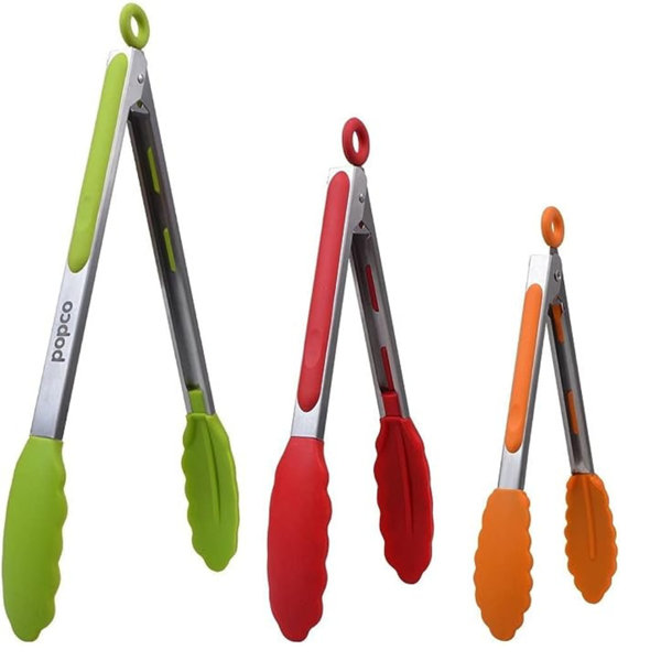 Popco Stainless Steel Non-Stick Tongs | Wayfair Stainless Steel Non-Stick Tongs