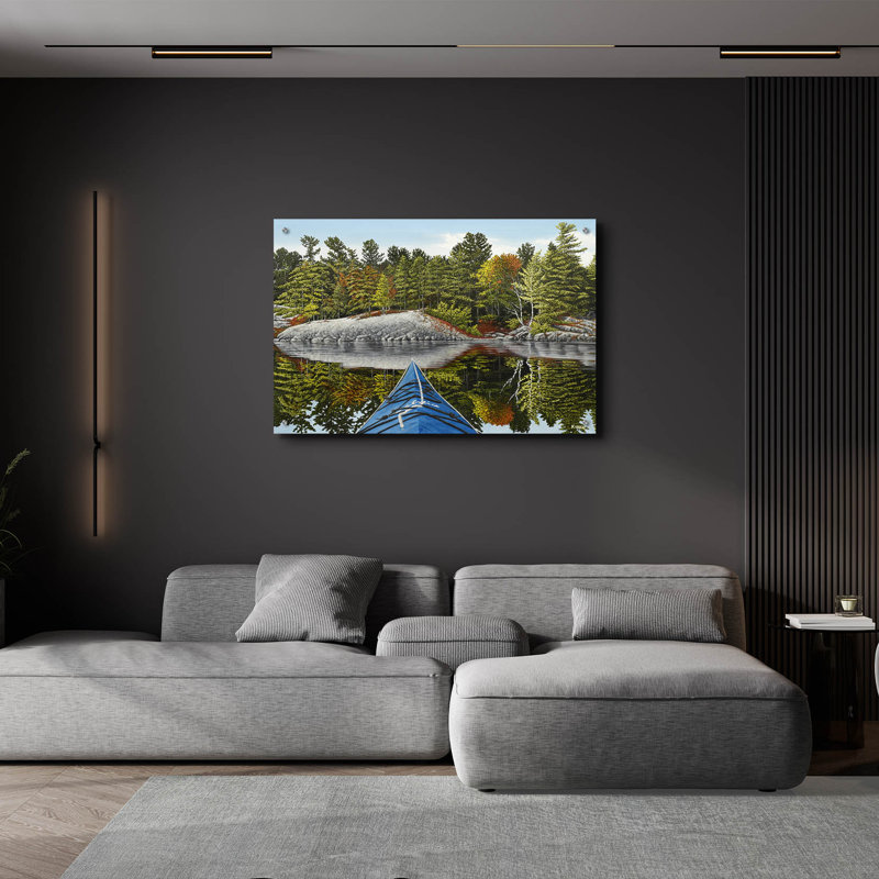 Art mural en verre acrylique, 36 po x 24 po «Runnements Bay Reflection» par Kenneth M Kirsch, H 24 po x l 36 po
