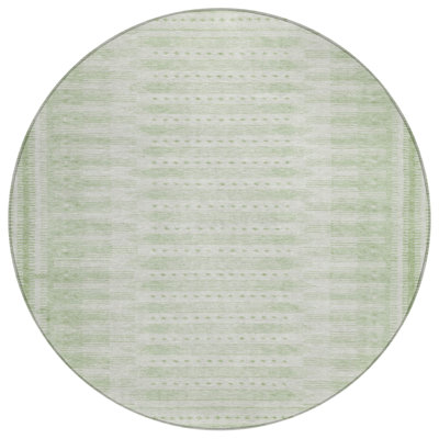 Machine Washable Indoor/Outdoor Xhevrie Sage Rug