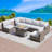 Jeanan Wicker 6 - Person Modular Patio Conversation Sets with Cushions-2058598060