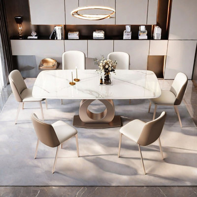 Light luxury modern simple dining table set