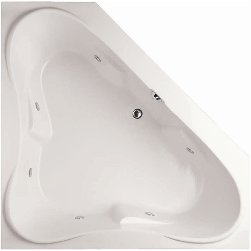 Erica 60'' L Whirlpool Bathtub, Bone, Matte Black