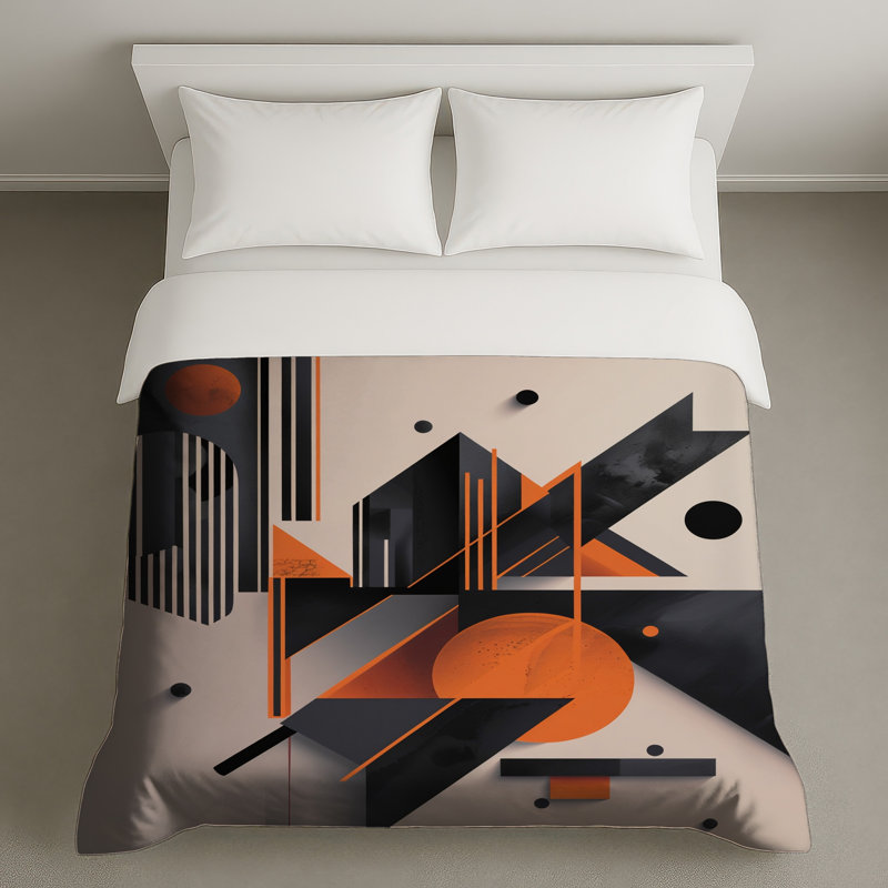 Housses de couette géométriques à motif abstrait, Lit simple