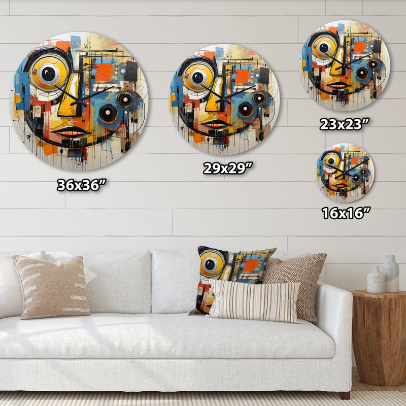 Pop Art Modern Robot IV - Horloge murale abstraite, Petit