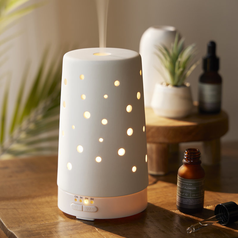 Cream Ceramic Ultrasonic Diffuser - 3.5X6.5In