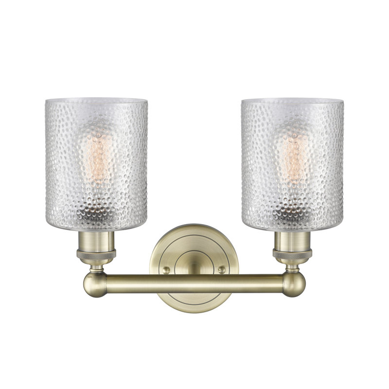 Éclairage pour meuble-lavabo à 2 lumières à intensité variable, Transparent, Laiton antique