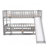 Bunk Bed With Slide,Twin Over Twin Low Bunk Bed With Fence And Ladder For  Kids Teens Grey-889956169