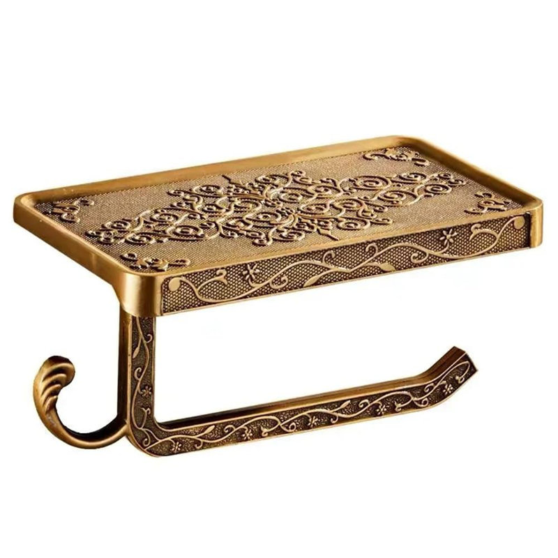 Wall Mount Toilet Roll Holder With Shelf And Hook Bronze Antique Bathroom Accessories Toilet Tissue Roll Holder Hanger Aluminum (Bronze Finish)