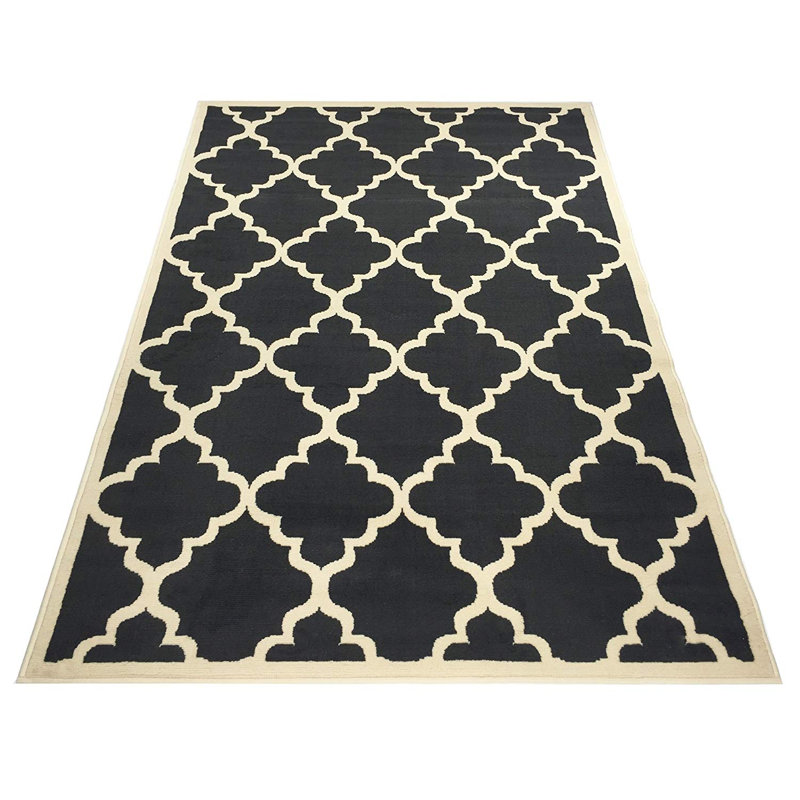 Grands tapis marocains en treillis, Rectangle 4 pi 11 po x 6 pi 11 po