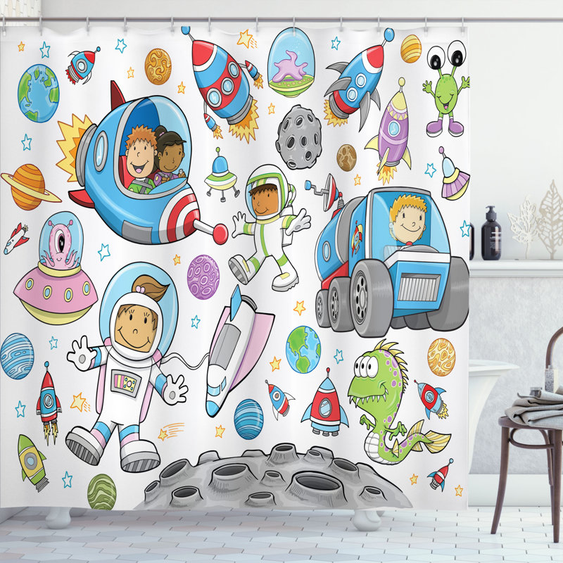Ensemble de rideau de douche Enye Outer Space, null
