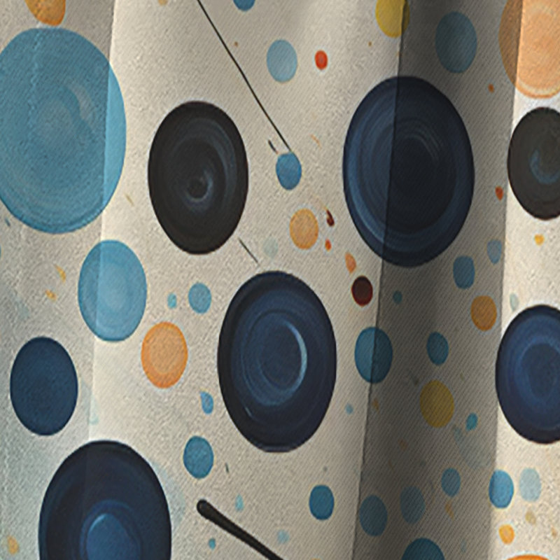 Cleland - Rideau occultant abstrait Mid-Century - 1 panneau, L 52 po x L 90 po
