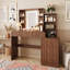 Bureau de maquillage avec 5 tiroirs, tablettes de rangement et station de charge-181788207