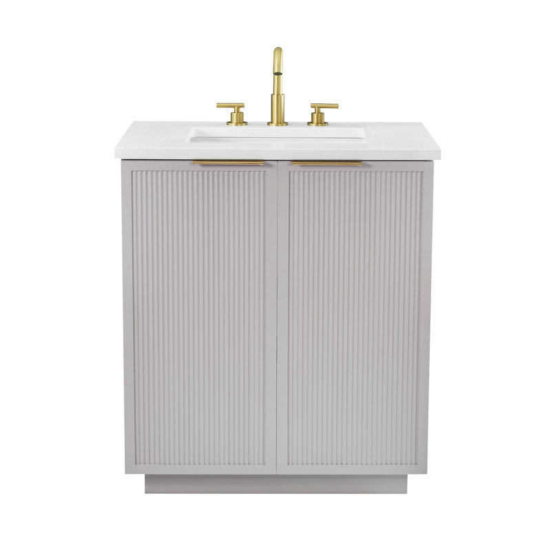 Aderyn 30" Single Vanity, Taupe/Brushed Bronze