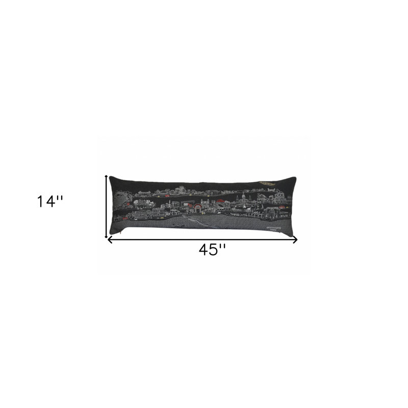 Coussin lombaire New Orleans, Gris, 14 po x 45 po