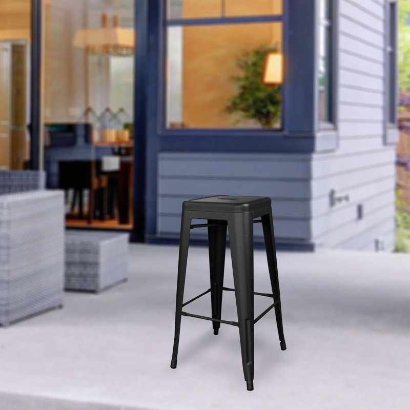 Tabouret bar et de comptoir Itzia, Noir, Tabouret de bar (assise de 30 po de hauteur), 2