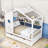 Wooden House Bed With Roof Design, Built-In Storage Shelves And Drawers-116930056-116930054