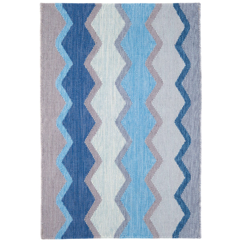 Safety Net Kit Kemp x Annie Selke Safety Net Blue Handwoven Indoor/Outdoor Rug, Rectangle 2' x 3'
