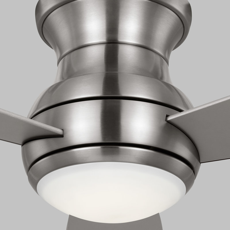 Keed 52'' 3 Blade Ceiling Fan with LED Light Kit, Brushed Steel, Silver