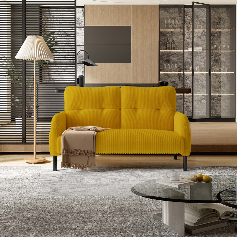 Canapé double confortable en velours côtelé velours côtelé, convient aux salons et aux chambres à coucher